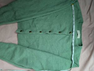 Mint Green Cardigan with Heart Buttons