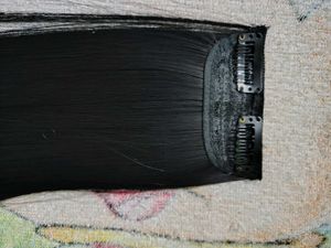 Thick human hair extensions with clip