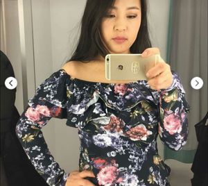 H&amp;M Off-Shoulder Floral Print Top