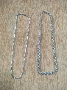 Two Silver Tone Necklaces Combo