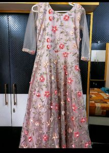 Elegant Floral Embroidered Anarkali Dress