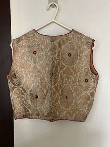 Embroidered Pure Banarasi Brocade Silk Vest
