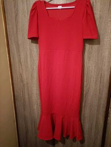 Red Bodycon Midi Dress