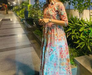 Boho Maxi Dress with Colorful Print