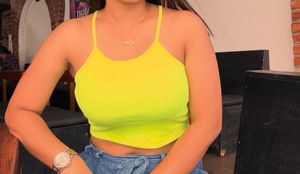 Vibrant Neon Yellow Crop Tank Top