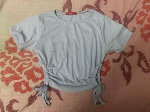 Cute Lavender Ruched Drawstring Top