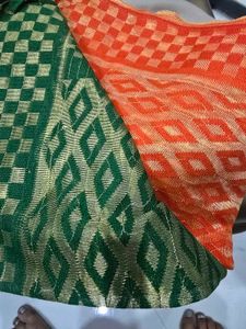Colorful Printed  Tricolour Dupatta One Time Used
