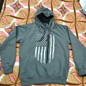 Gray American Flag Hoodie