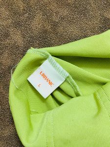 Lime Green Ruched Crop Top
