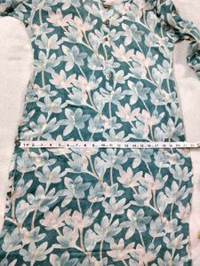 Green Floral Print Kurta