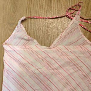 Pink Striped Halter Top