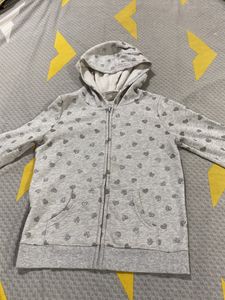 Sparkle Little Hearts Grey Fleece Jacket