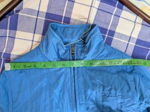 Blue Quilted Zip-Up Jacket
