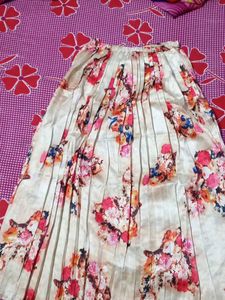 Floral Print Pleated ethnic long skirt