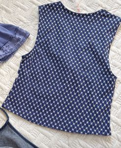 Blue Patterned Tank Top