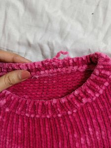 Cozy Magenta Knit Sweater
