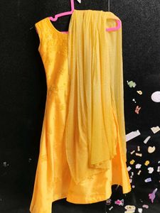 Beautiful Yellow Embroidered Gown