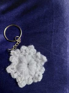 Crochet snowflake bag charm and keychain
