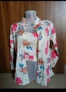 Floral Top with Shrug