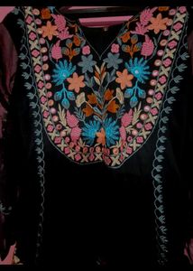 Black Embroidered Kurta Set