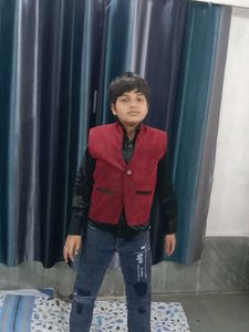 Stylish Red Nehru Jacket for Boys
