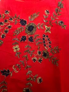 Red And Blue Sharara Set