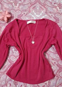 ZaraChic rose Long Sleeve Square Neck Top🎀🌷