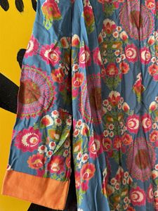 Blue Floral Print Kurta jacket