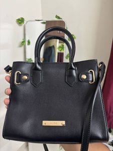 Chic Black Aldo Handbag with Lock Detail