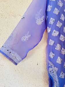 Elegant Lavender Kurta with Mirror Work
