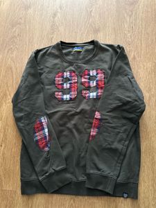 Men's Green Plaid Patch Sweatshirt