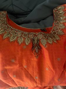 Embroidery Cold Shoulder Gown