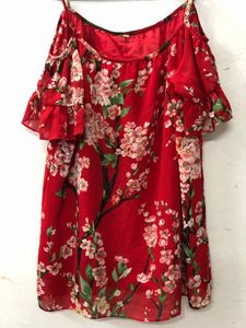 RED OFF SHOULDER TOP