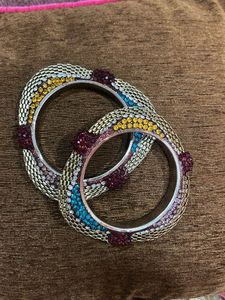 Sparkling Colorful Bangles - Set of 2