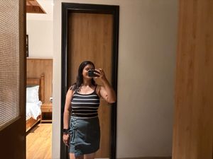 Striped Camisole Top with Skirt