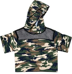 Camouflage Crop Hoodie Top