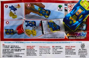 Set of 3 Mini Race edition kinderjoy Toys
