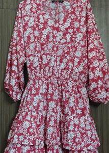 Charming Floral Print Mini Dress