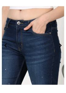 Women's Full Length Rhinestone Mid wash Jeans