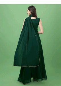 Elegant Green Kurta Set with Polka Dots