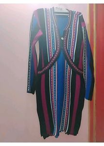 woolen Striped Long Sleeve Kurta