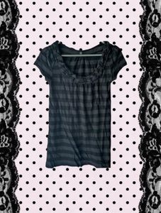 GRUNGE / PUNK STRIPED FITTED TOP