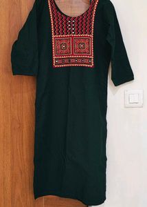 Bottle Green Kurti (Bust 34)