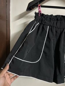 Black Shorts with White Piping