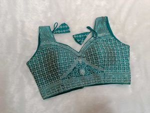 Embellished Teal Blouse