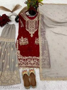 beautiful wine colour Pakistani suit