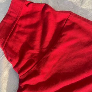 Red Cropped Cotton Candy Tee
