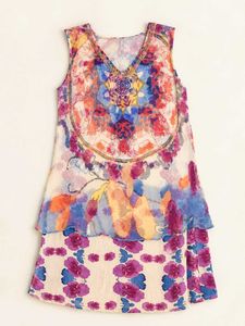 Bohemian Print Layered Mini Dress Size M-L