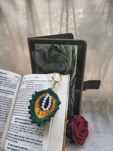 Crochet Peacock Feather Keychain
