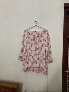 Pink Floral Kurti